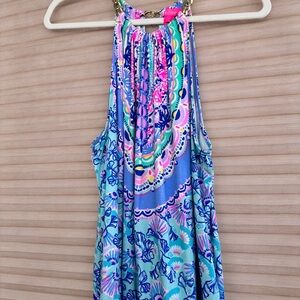 Lilly Pulitzer Blue and Pink Midi Dress